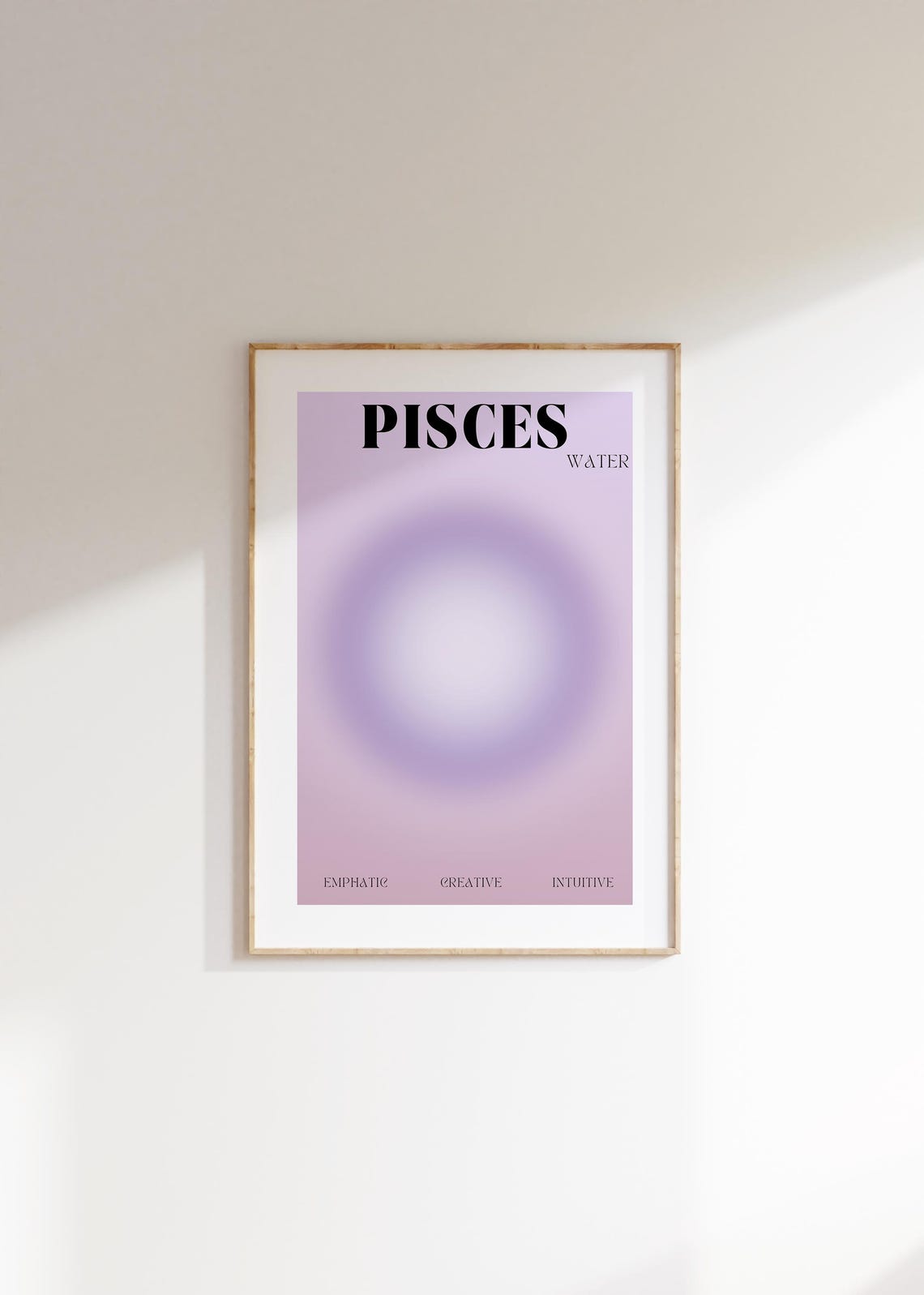 Pisces Water Sign Lavender Aura Gradient Zodiac Astrology Poster - Image 3