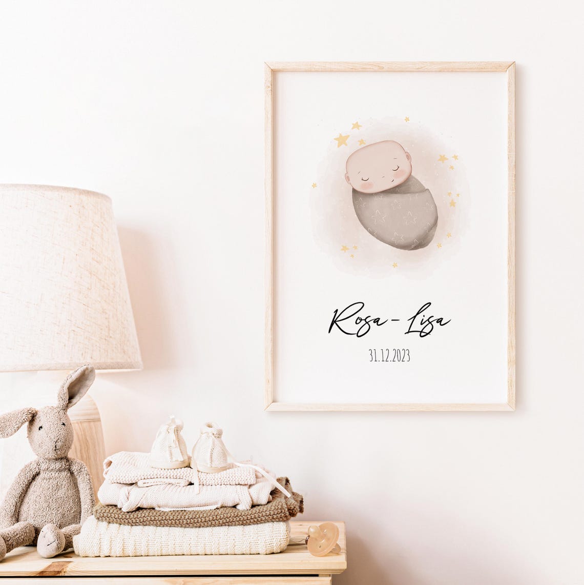 Personalized Sweet Sleeping Baby Memorial Angel Baby Star Poster - Image 5
