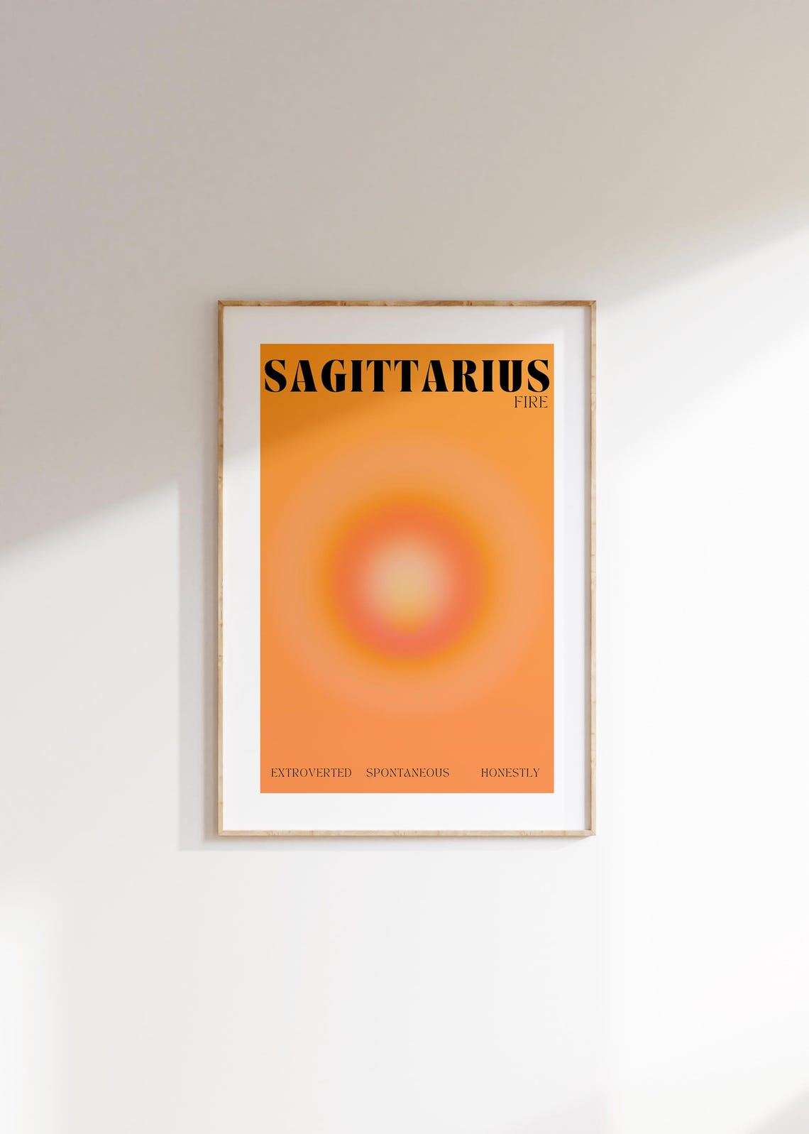 Sagittarius Fire Sign Orange Aura Gradient Zodiac Astrology Poster - Image 3