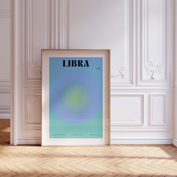 Aura Libra Zodiac Poster Astrology Print Aesthetic Wall Art Manifestation Libra Gift Room Decor For Teens Spiritual Gift For Her