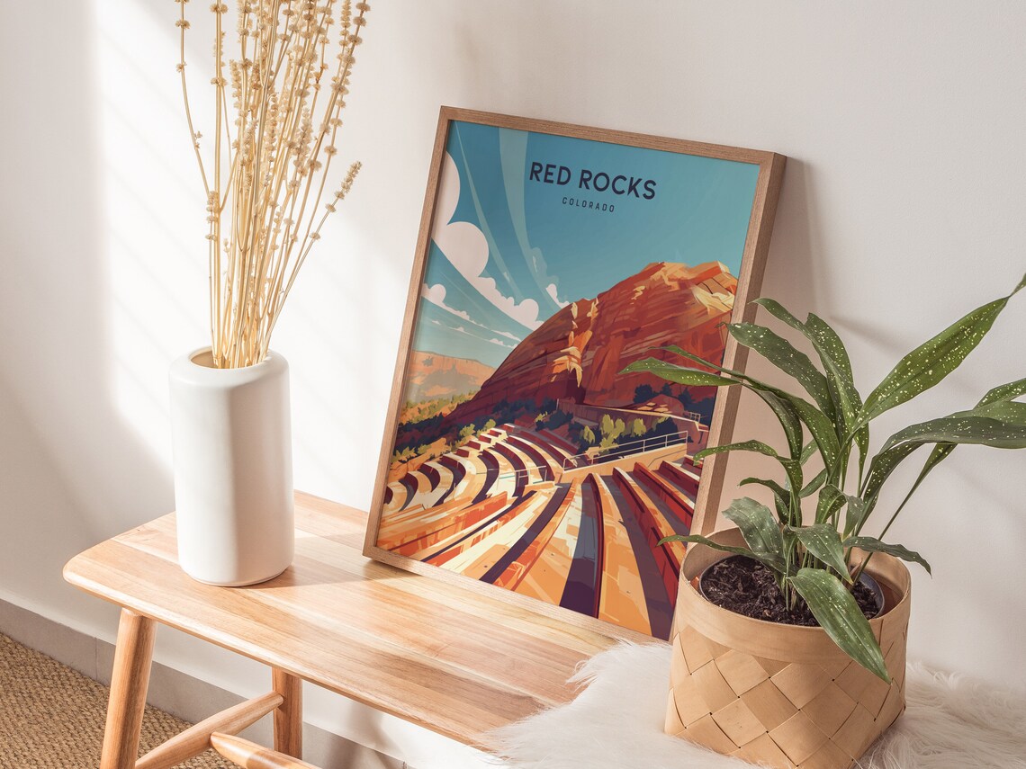 Red Rocks Amphitheatre Colorado Travel Poster - Image 4