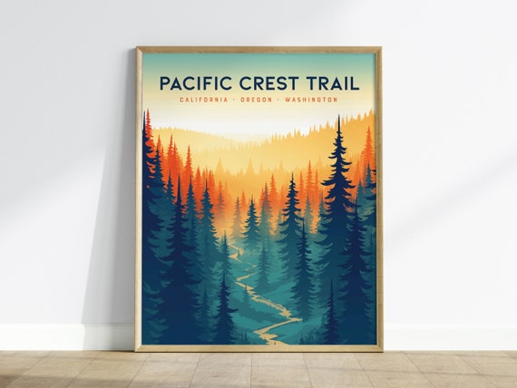 Pacific Crest Trail Travel Poster, Scenic Journey