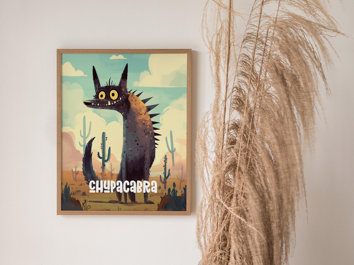 Chupacabra Cute Cryptids Series Kids Room Poster Print - Image 3