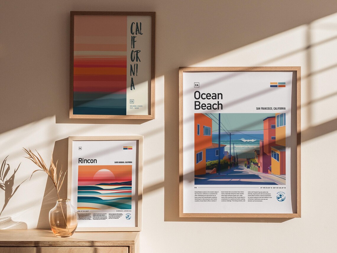 Ocean Beach Surf Spot, San Francisco Travel Poster - Image 3