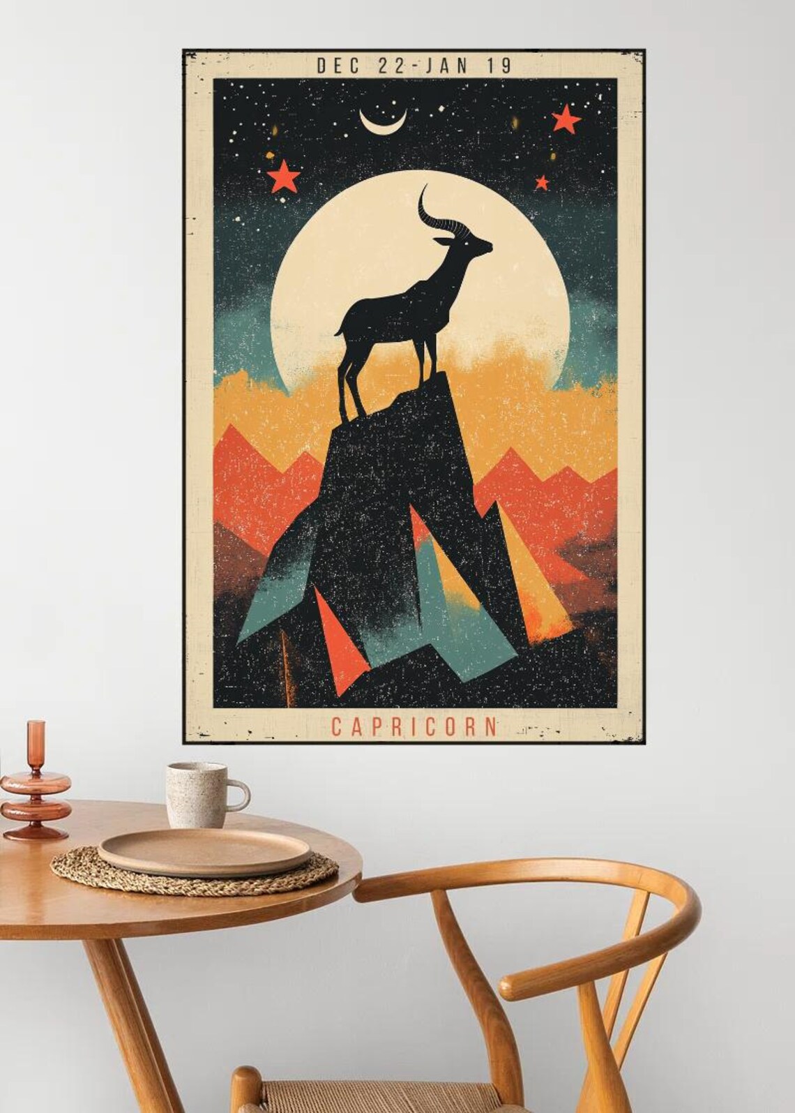 Capricorn Zodiac, Vintage Astrology Art Print - Image 3