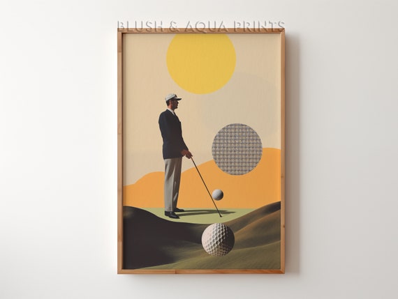 Eclectic Vintage Golf Poster Maximalist Wall Art Prints Trendy Room Decor Boho Bedroom Over The Bed