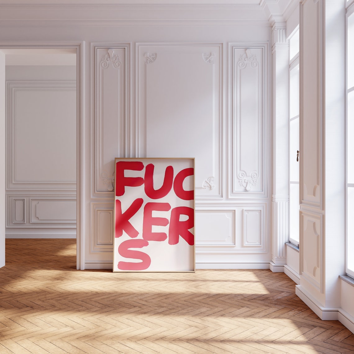 Bold Red Profanity Statement Funny Sarcastic Dorm Room Art Poster - Image 2