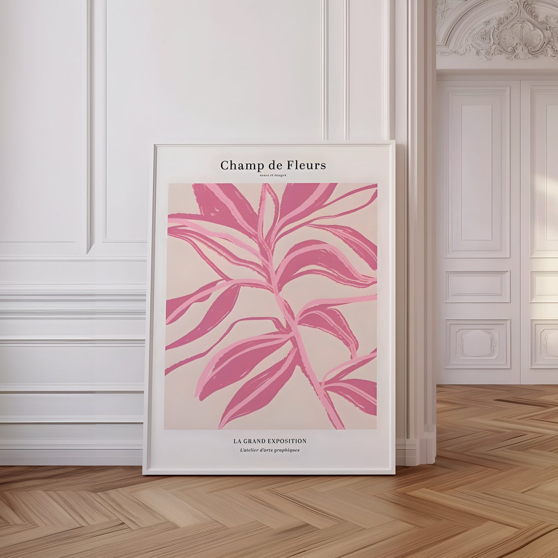 Champ De Fleurs Pink Botanical French Exhibition Floral Art Poster