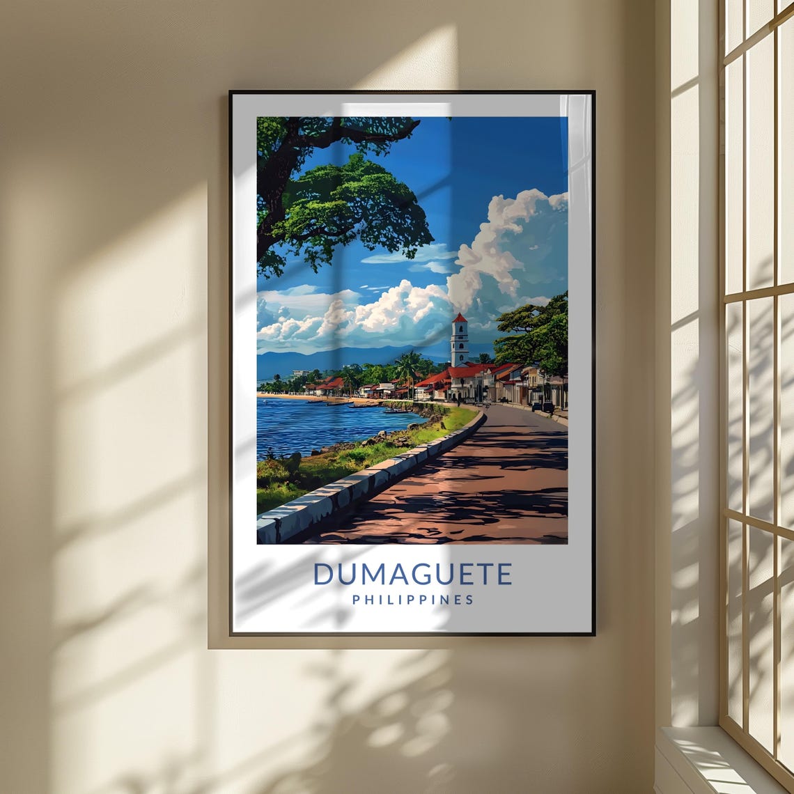 Dumaguete Philippines Waterfront Boulevard Travel Art Poster - Image 3