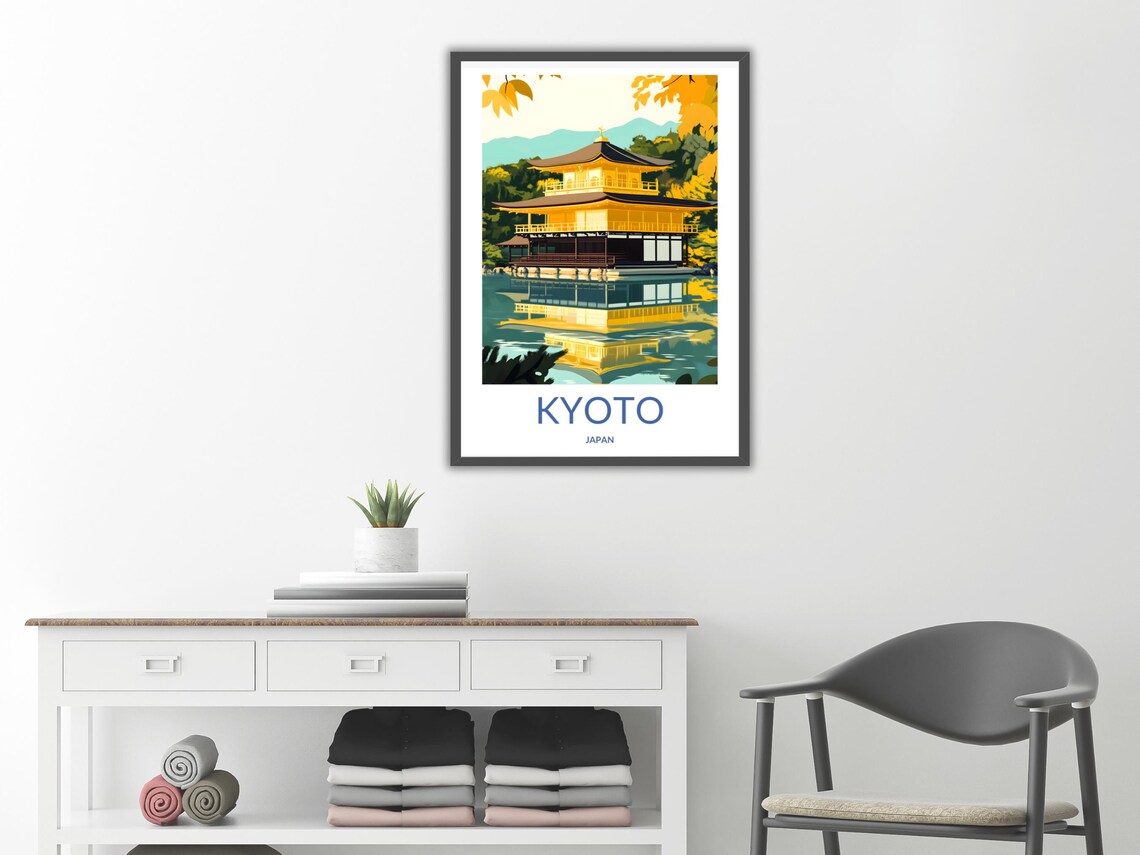 Kyoto Japan Kinkaku Ji Golden Temple Autumn Foliage Travel Poster - Image 2