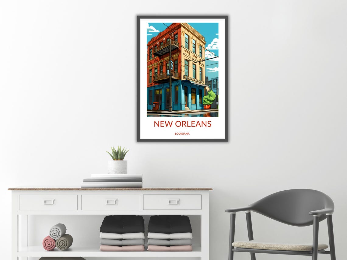 New Orleans Wall Art Poster French Quarter Building Print Poster New Orleans Travel Poster Historic New Orleans Decor - Image 2