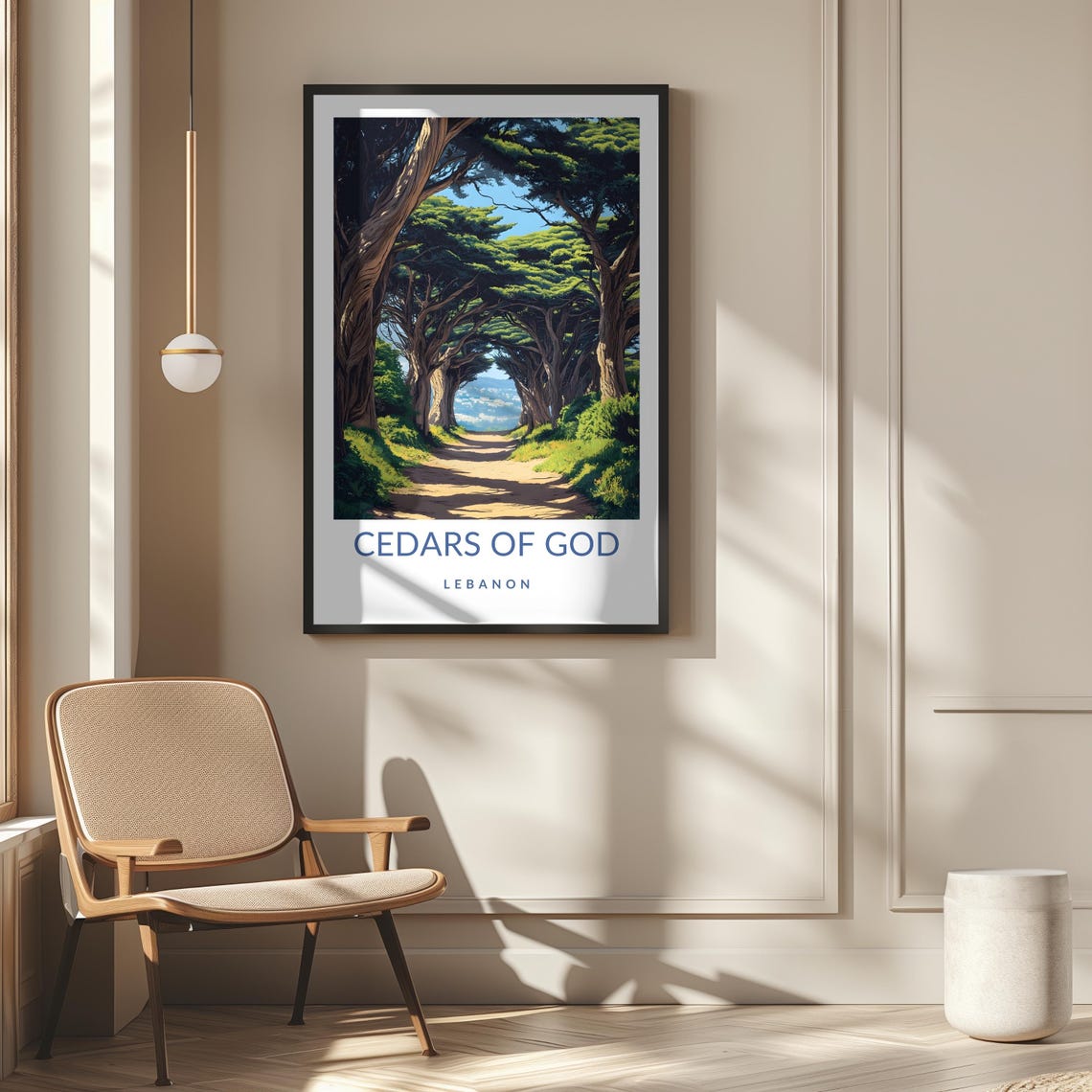 Cedars of God Lebanon Tree Tunnel Nature Illustration Poster - Image 2
