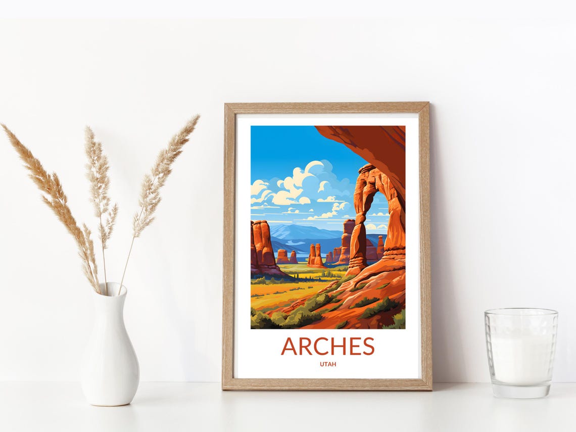 Arches Utah Red Rock Sandstone Arch Desert Landscape Travel Poster - Image 3