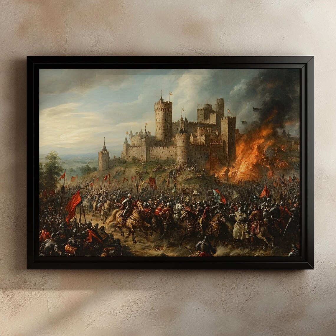 Medieval Battle Castle Siege Knights Art Print