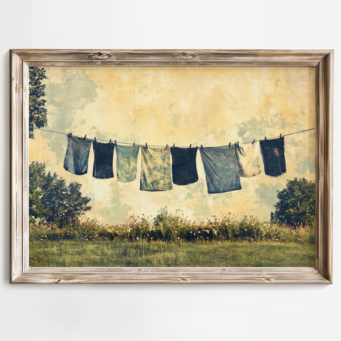 Vintage Clothesline, Rustic Farmhouse Art Print - Image 3