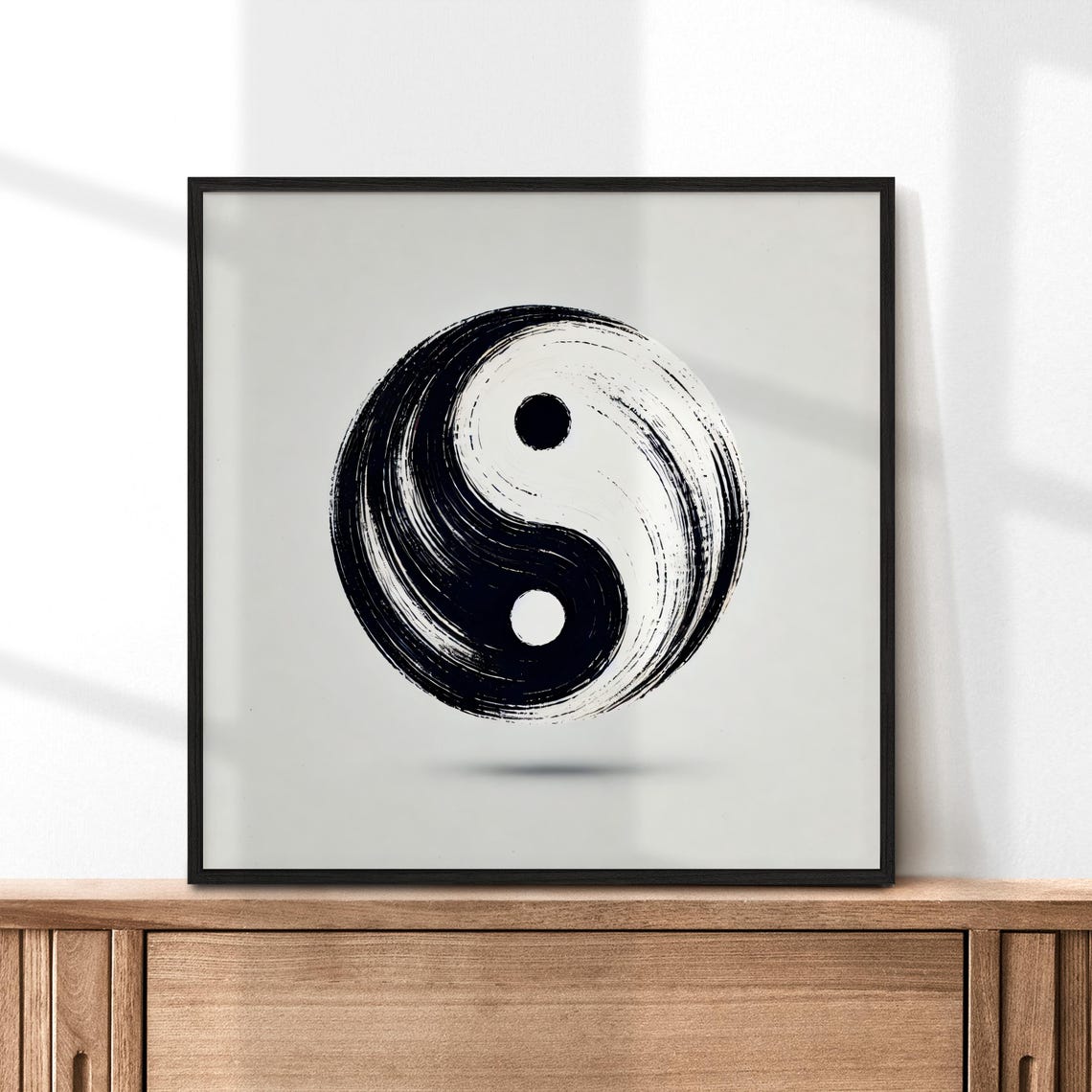 Minimalist Black Brushstroke Yin Yang Symbol Harmony Circle Poster - Image 4