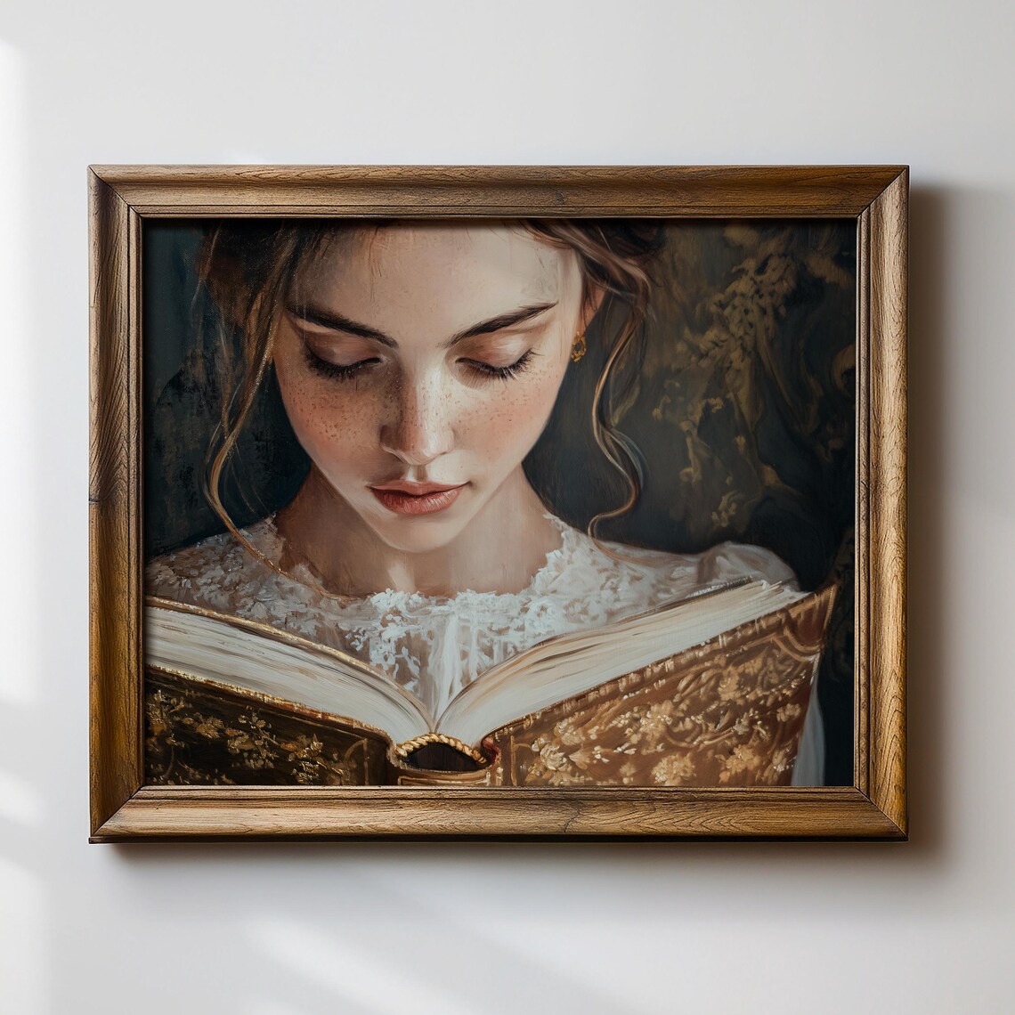 Vintage Girl Reading A Book Art Print, Literature - Image 4