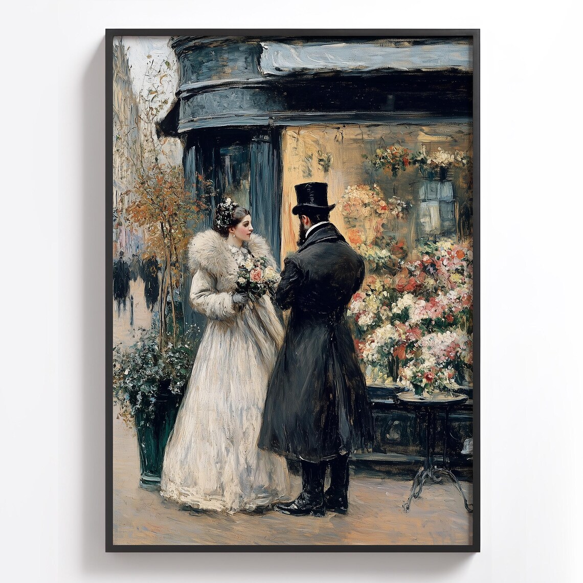 Paris Street Scene, Victorian Couple Travel Poster - Image 3