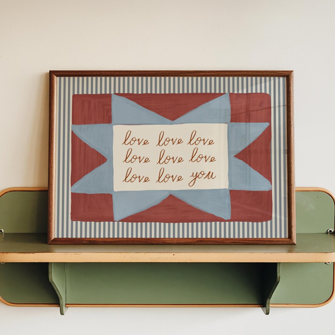 Love You Retro Mid-Century Modern Poster