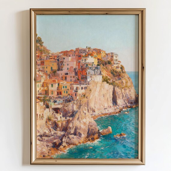 Manarola Cinque Terre Impasto Art Print