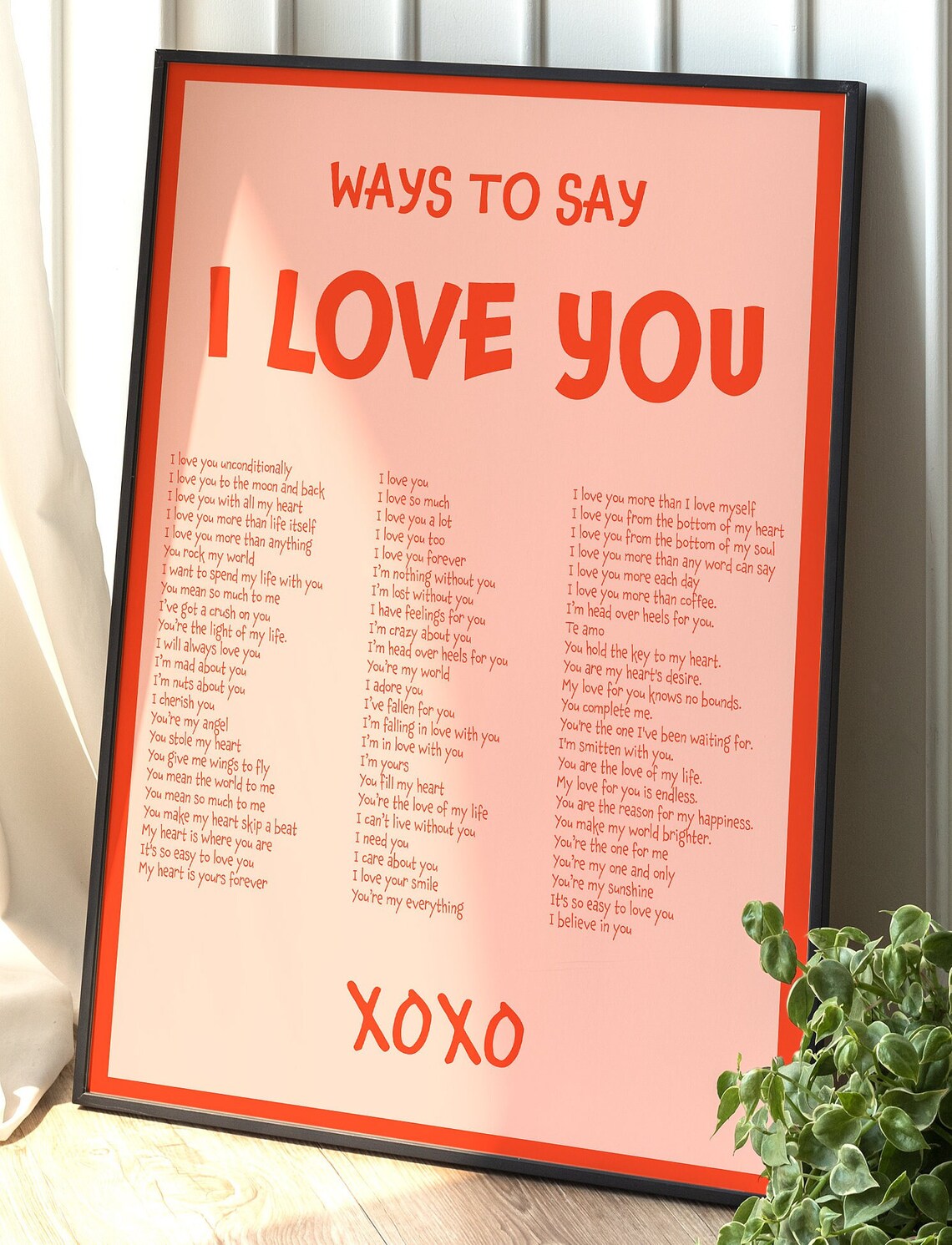 I Love You Typography, Retro Boho Decor - Image 2