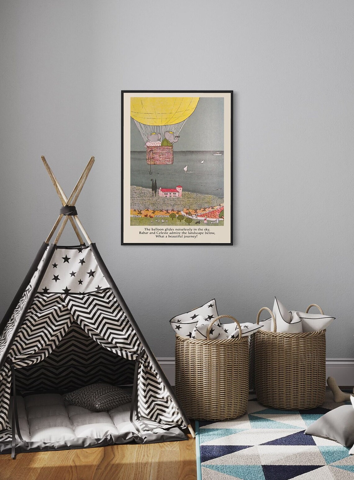Babar The Elephant Vintage Story Book Illustration Print - Image 3