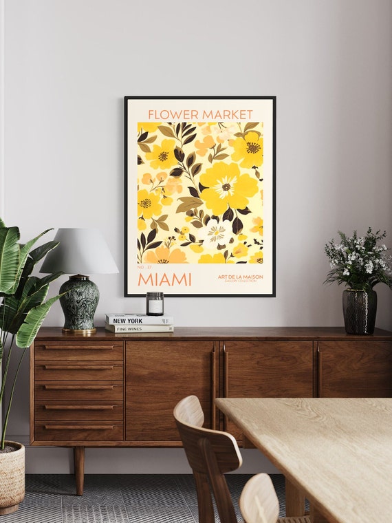 Flower Market Print, Vintage Floral Decor