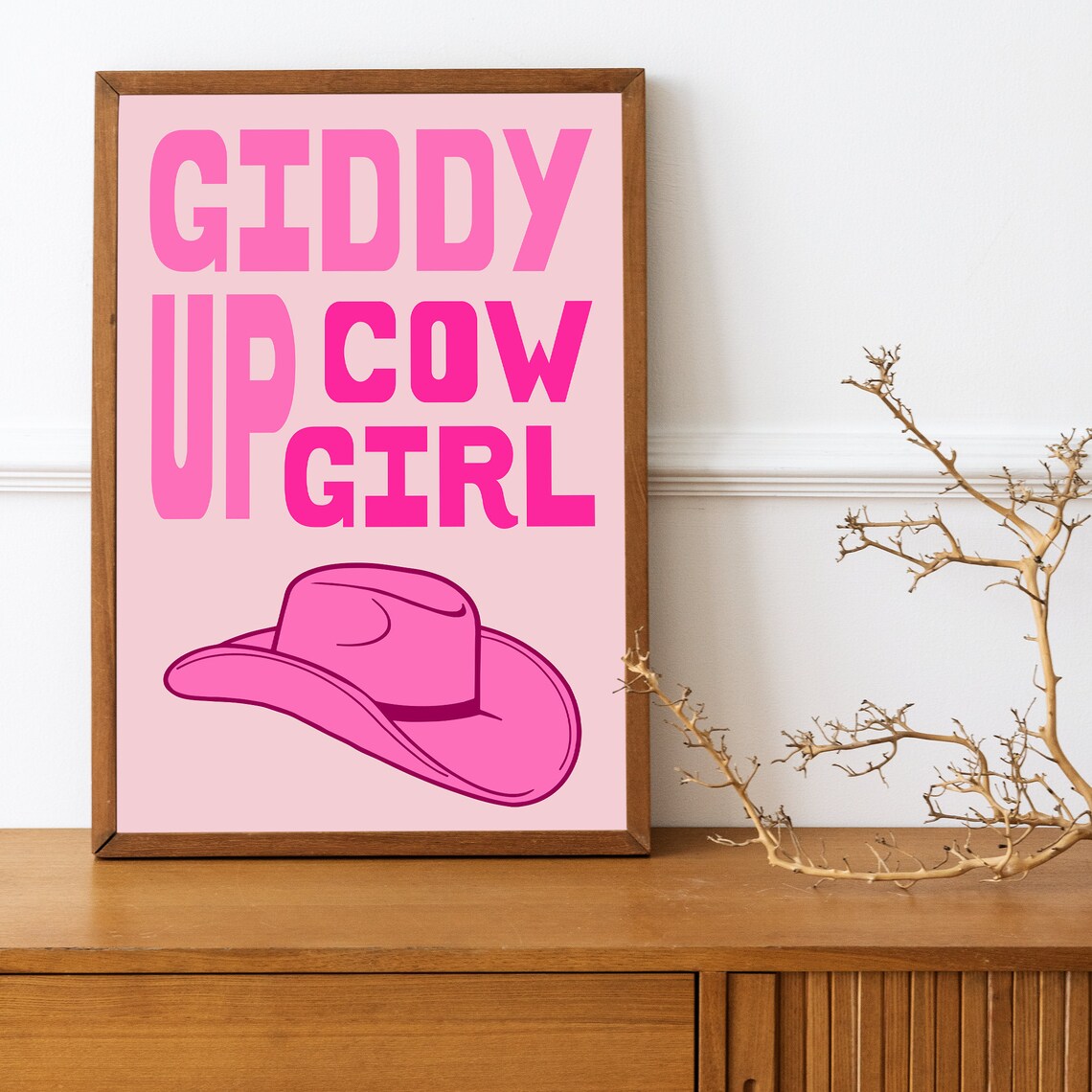 Giddy Up Cowgirl Typography Poster, Western Decor - Image 4