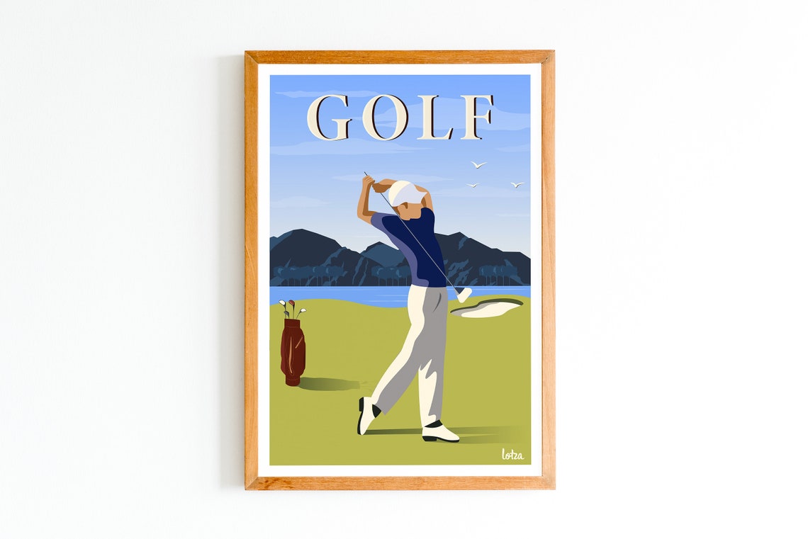 Golf Vintage Minimalist Travel Poster