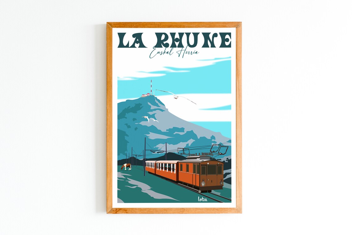 La Rhune Minimalist Vintage Travel Poster