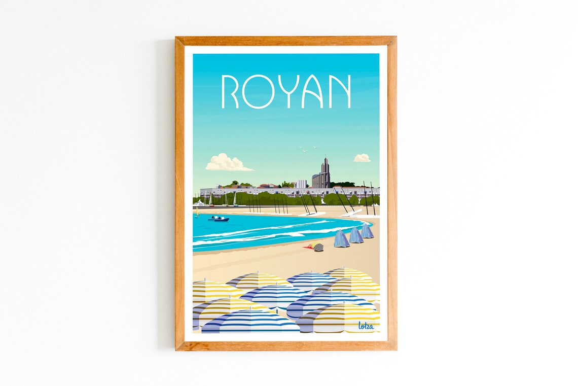 Royan Beach Charente-Maritime Vintage Travel Poster