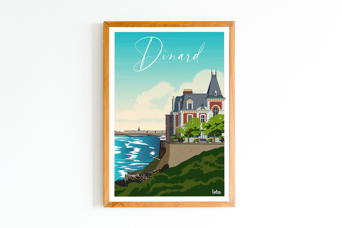 Dinard Vintage Travel Poster, Brittany Minimalist