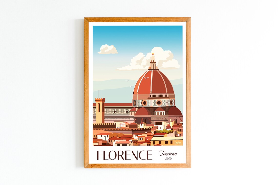 Florence Tuscany Italy Duomo Cathedral Vintage Travel Poster
