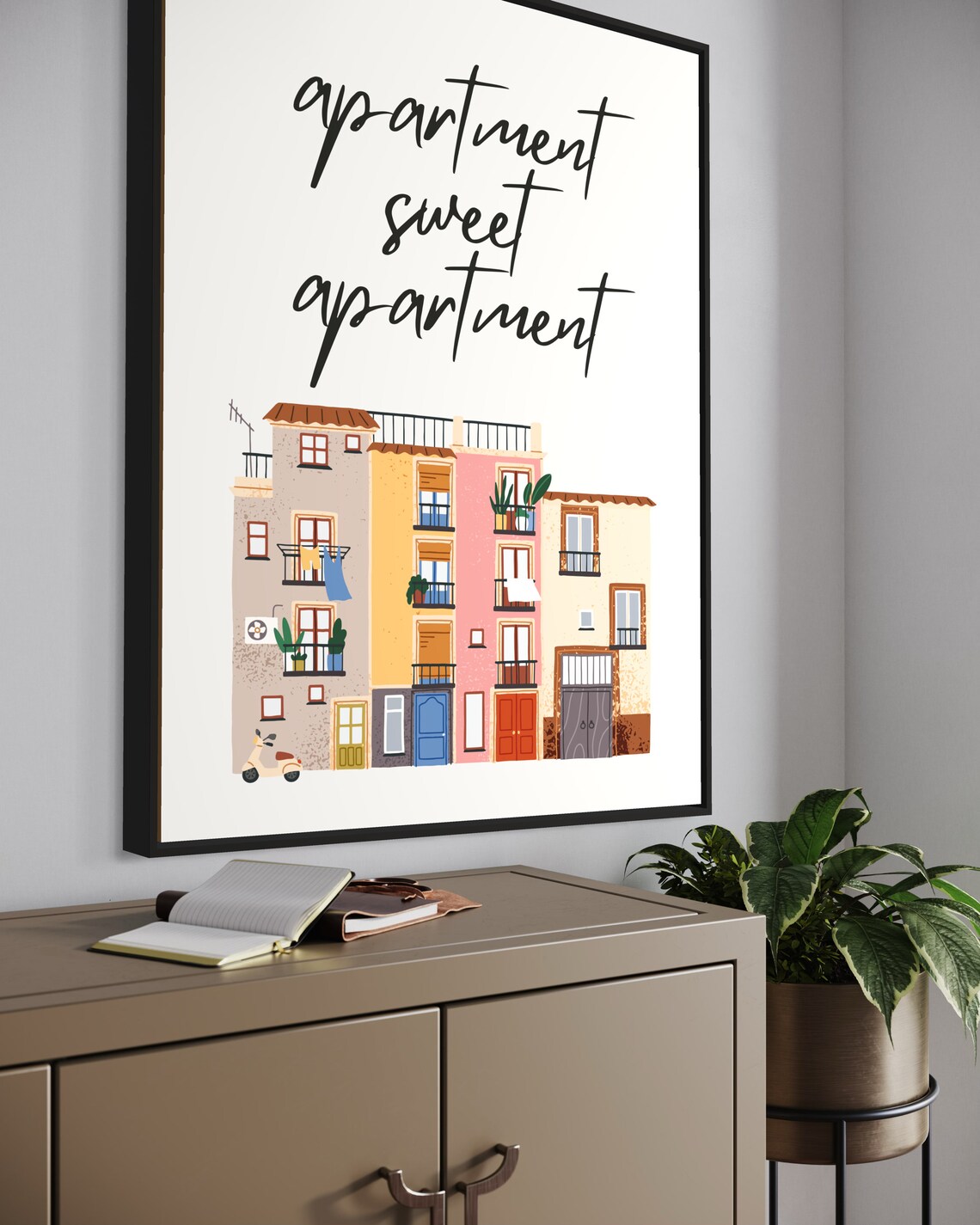 Apartment Sweet Apartment Colorful Buildings City Art Poster - Image 2