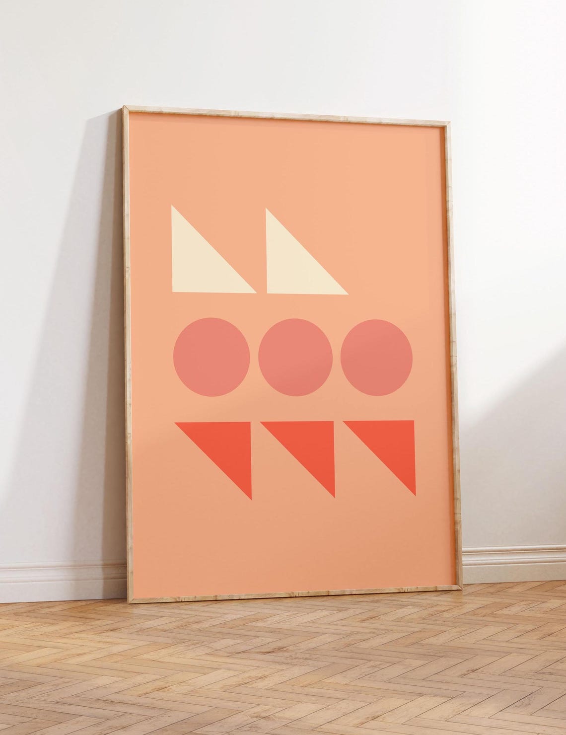 Peach Abstract Geometric Shapes Minimalist Modern Art Poster - Image 5