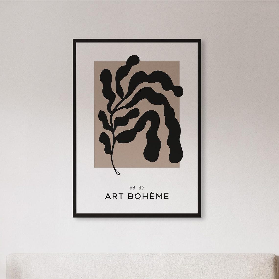 Art Boheme No 07 Black Botanical Silhouette Boho Neutral Poster