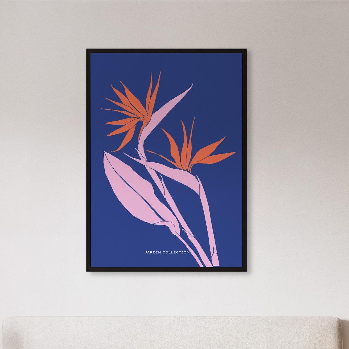 Bird Of Paradise Jardin Collection Blue Tropical Floral Poster