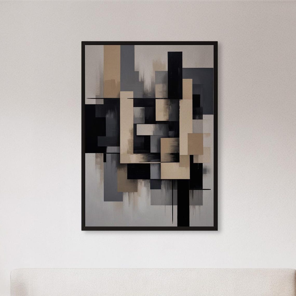 Neutral Geometric Color Block Modern Abstract Minimal Wall Poster