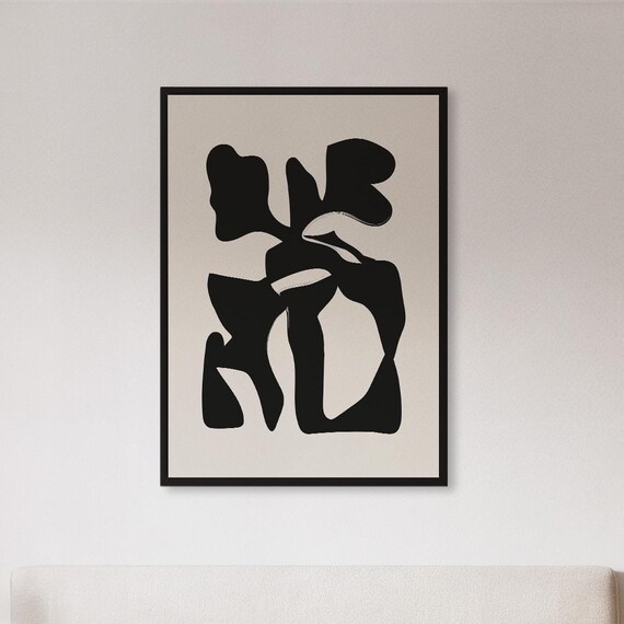 Framed Minimal Abstract Black White Art Print Bold Modern Wall Poster Geometric Home Decor Gift For Designers Or Scandinavian Spaces