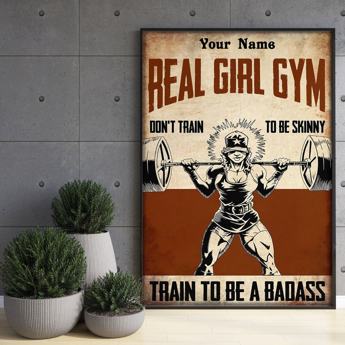 Personalized Weightlifting Girl Art Real Girl Gym Poster Gym Decoration Powerlifting Print Gift For Weightlifter Girl Workout Print - Image 3