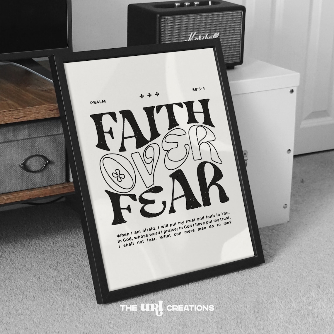 Faith Over Fear Christian Minimalist Scripture Art Print - Image 4