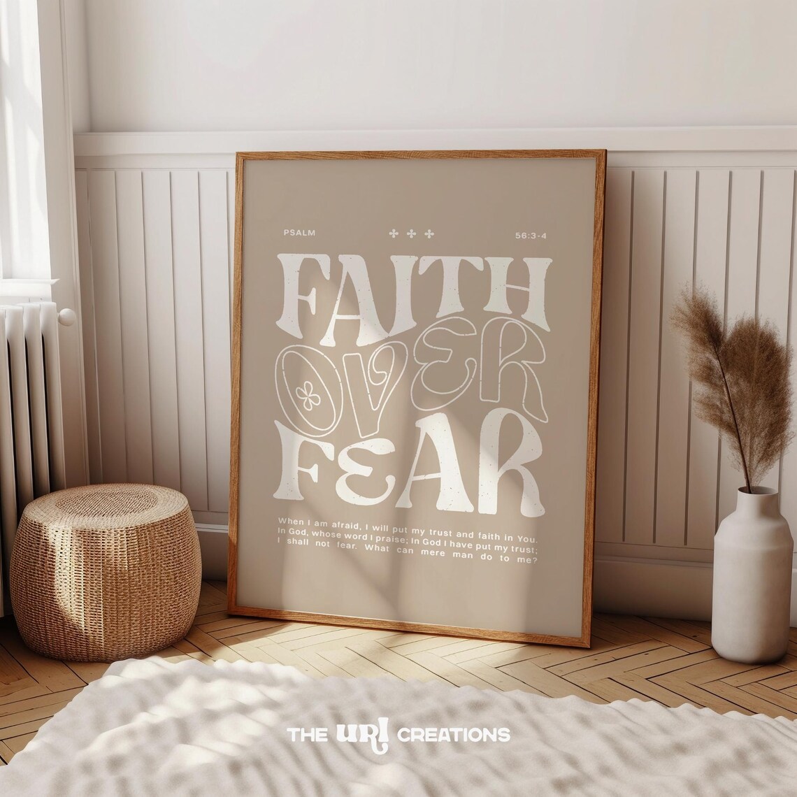 Faith Over Fear Christian Minimalist Bible Verse Poster - Image 3