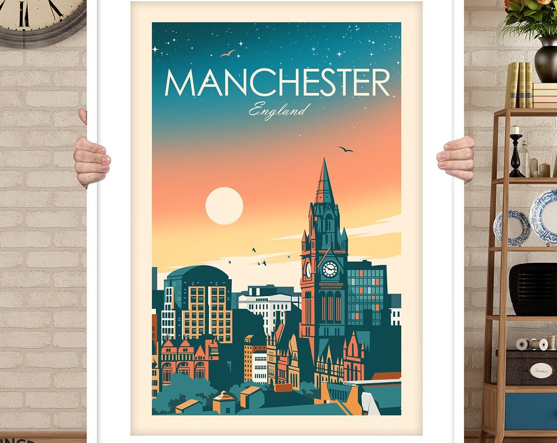 Manchester Travel Poster, England City Print - Image 3