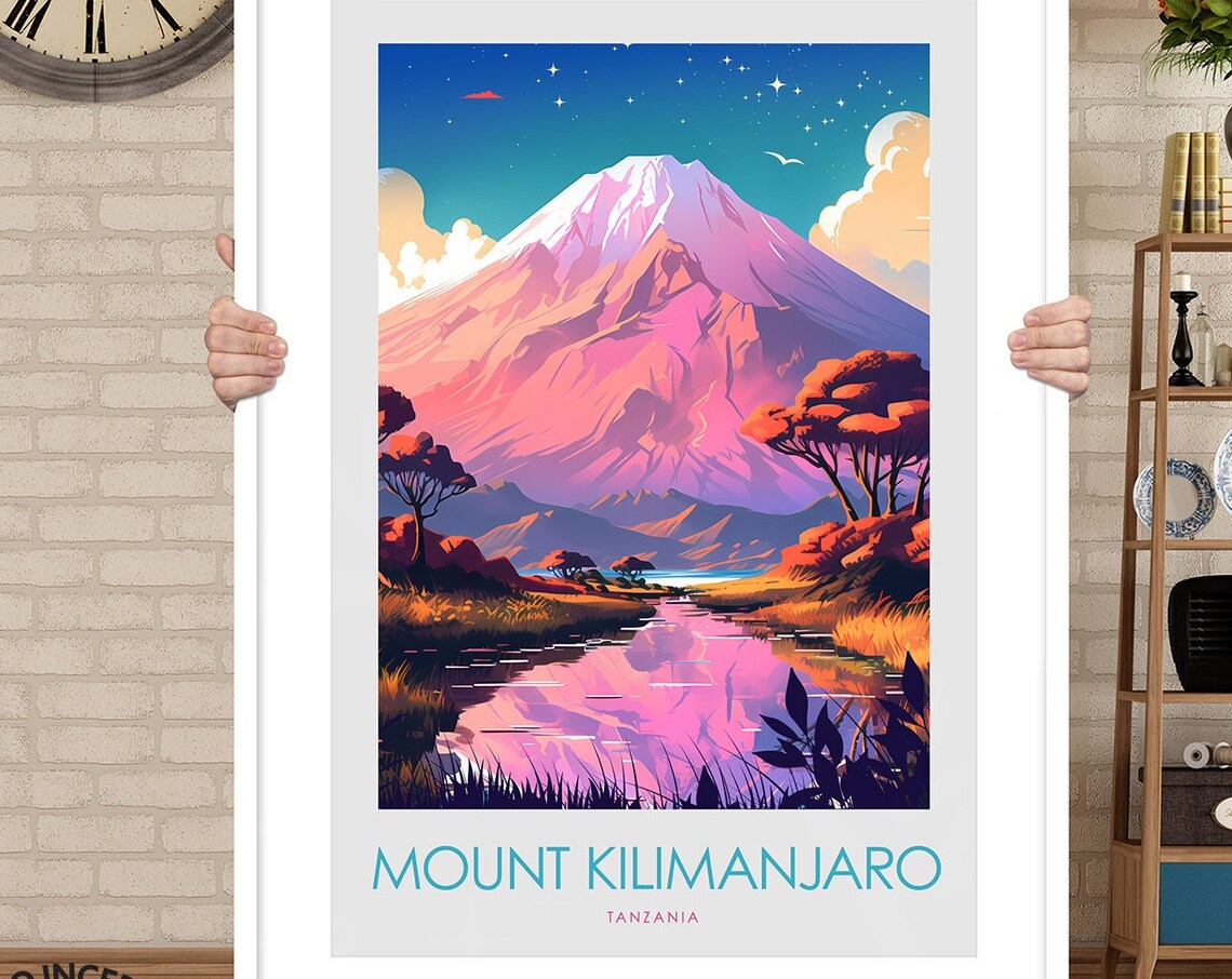 Mount Kilimanjaro Tanzania Snowcapped Peak Sunset Travel Poster - Image 3