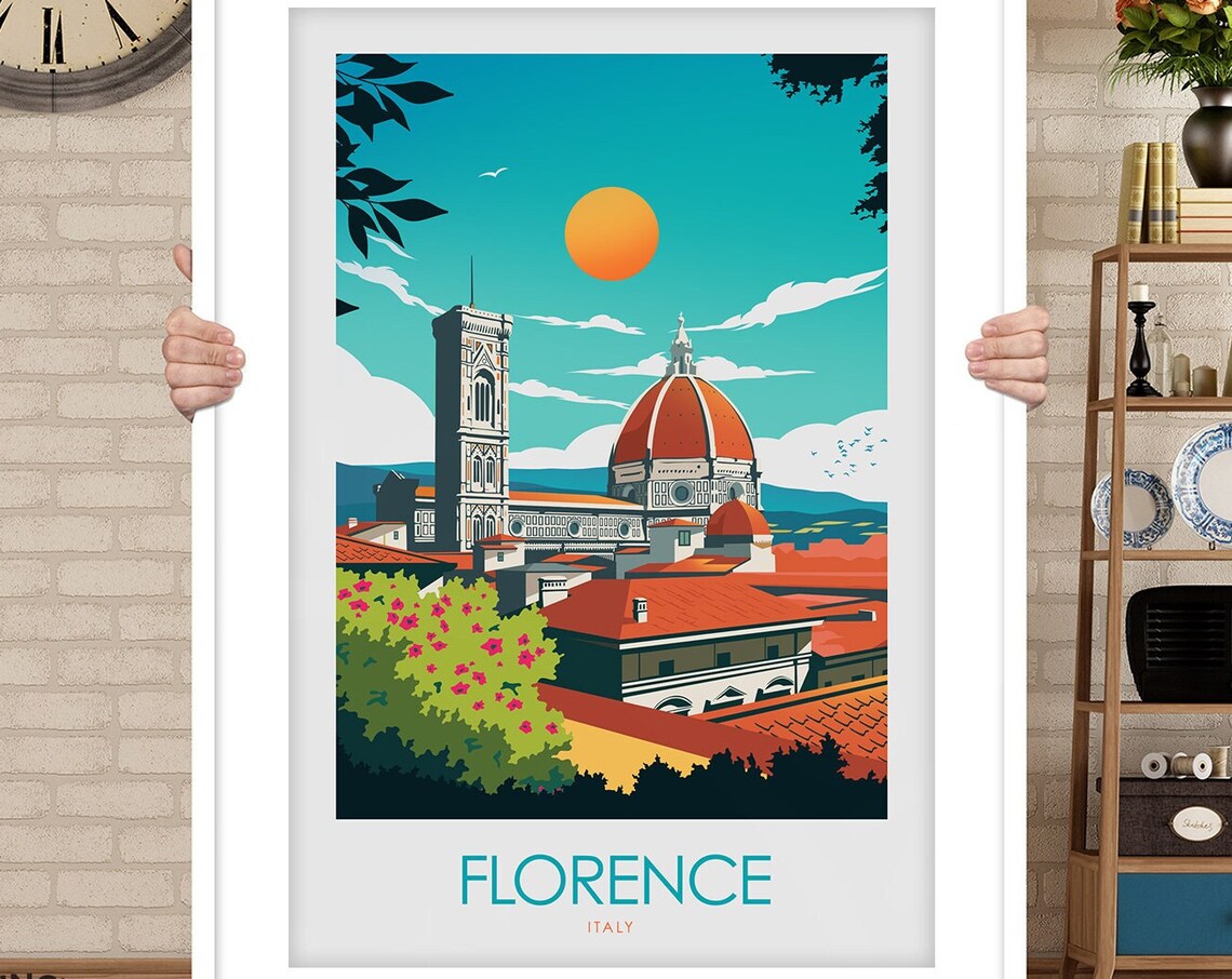 Florence Italy Travel Poster, Italy Art Print - Image 3