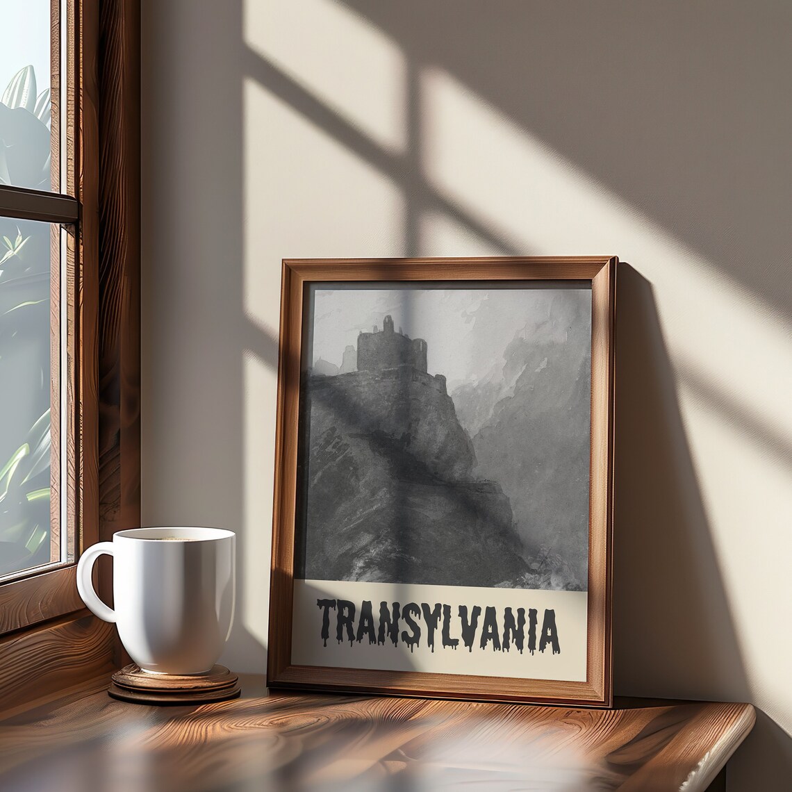 Transylvania Gothic Castle Vintage Halloween Travel Art Poster - Image 2