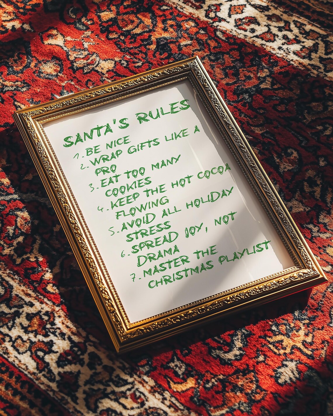 Santa's Rules For Adults, Funny Christmas Poster