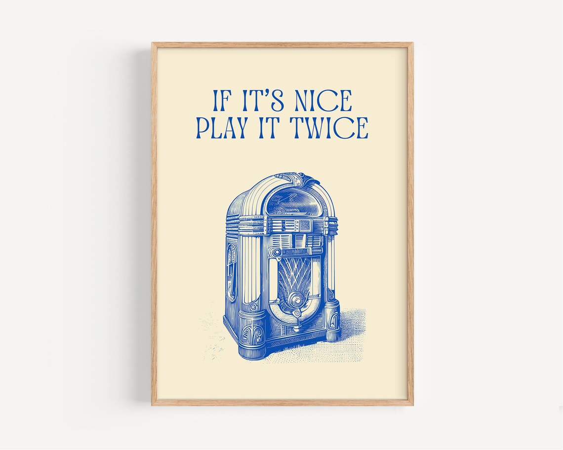 Retro Groovy Jukebox, Music Studio Decor Poster