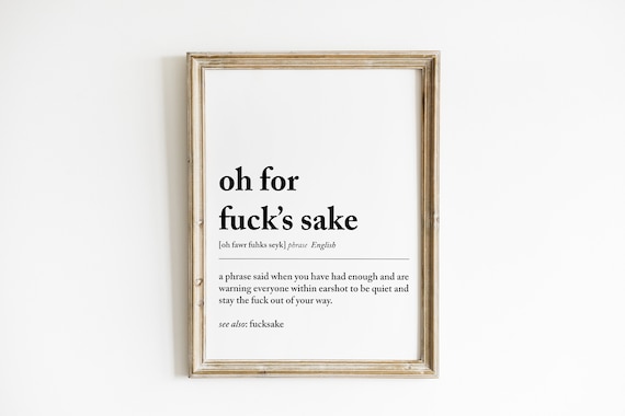 Fuck Definition Funny Typography, Home Office Art Print