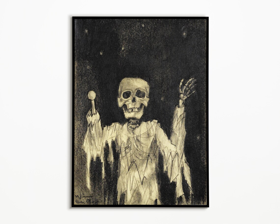 Halloween Skeleton, Vintage Dark Academia Decor - Image 2